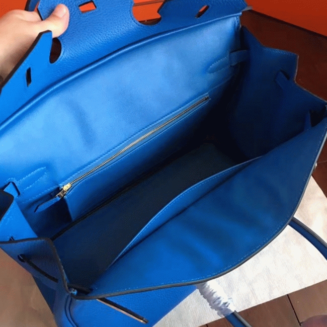 Blue Hydra Fake Designer Hermes Birkin 35cm Bag