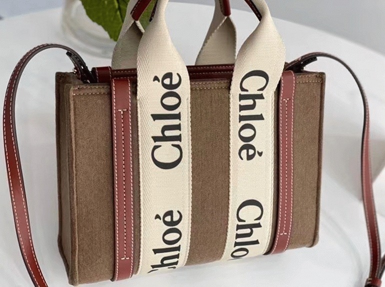 Top Quality Fake Previous Previous Chloe Small Woody Tote Bag In Brown Felt