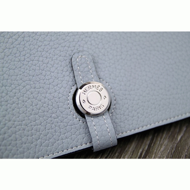 Blue lin best replica Hermes Dogon combine wallet