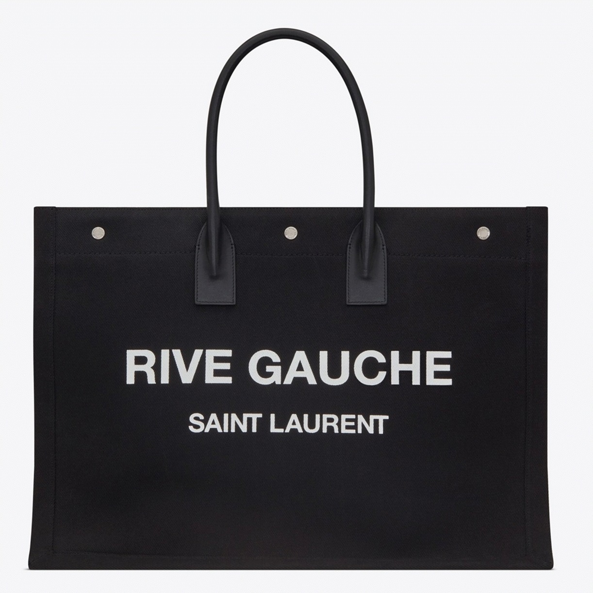 Replica Saint Laurent Rive Gauche Tote Bag Black Linen and Leather