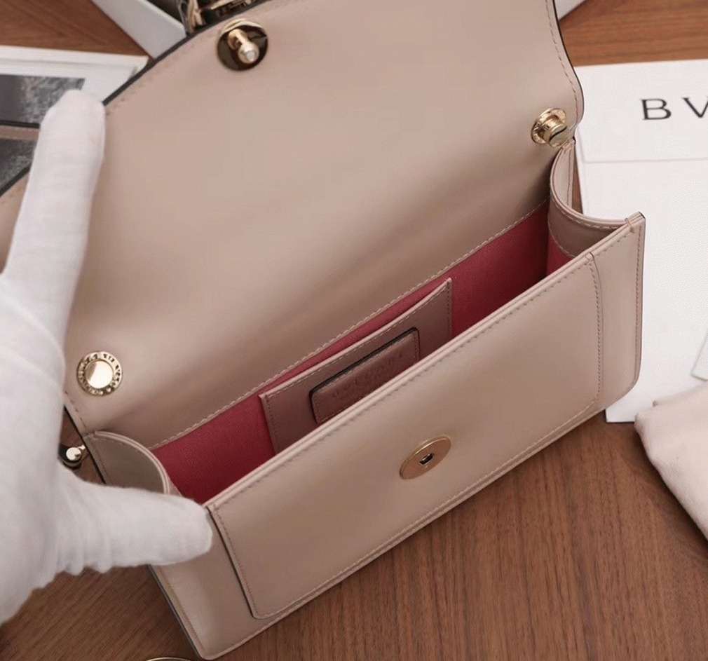 Replica Bvlgari Serpenti Forever Small Cross-body Bag Beige Calfskin