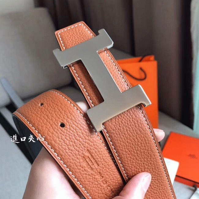 1:1 knockoff Hermes Constance belt buckle in brown shade