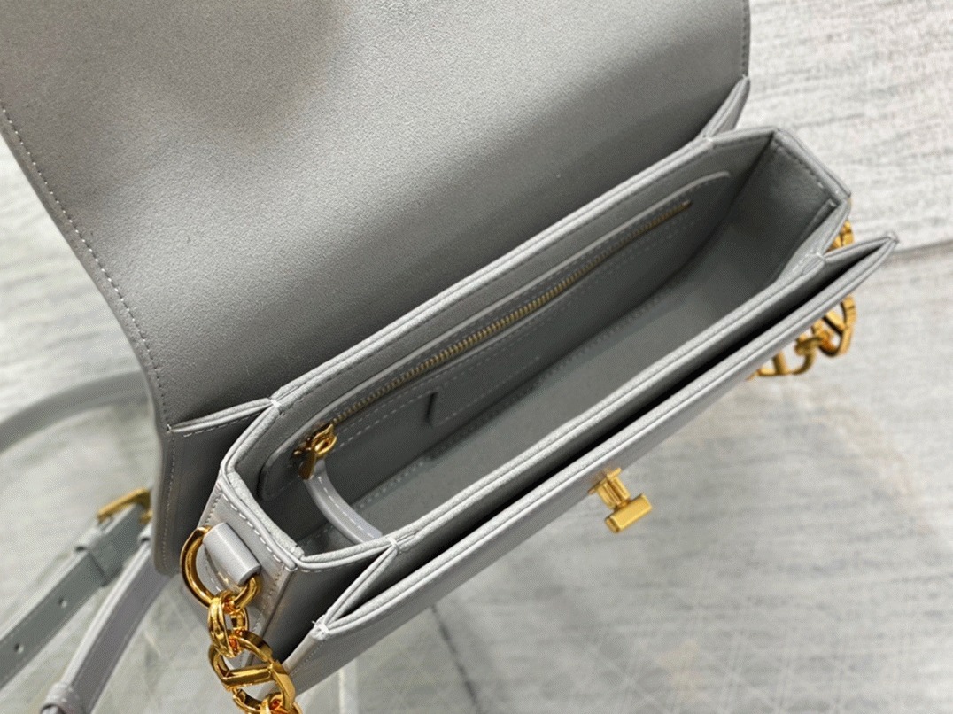 Dior 30 Montaigne Avenue Bag Replica in Grey Box Calfskin