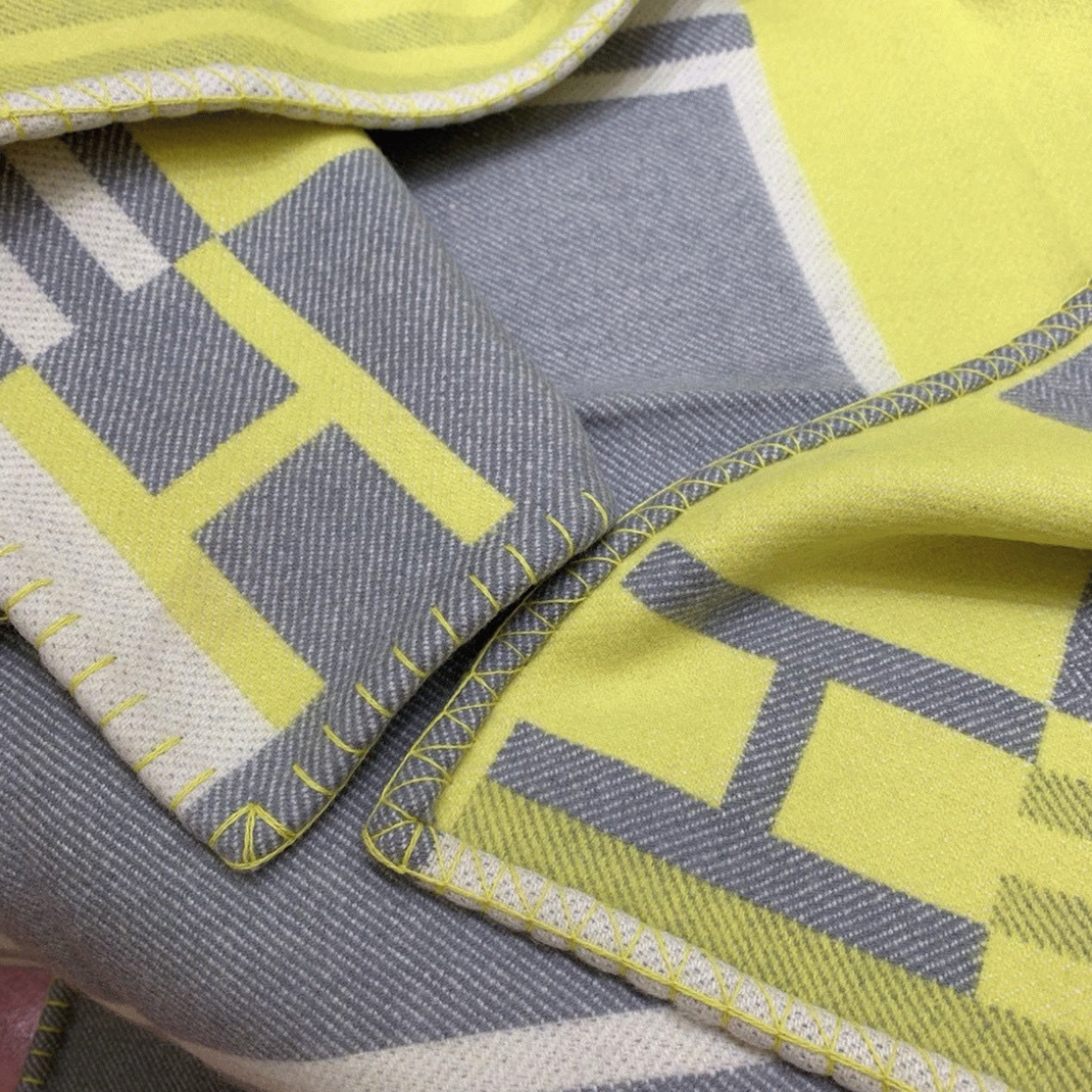 Top replica Hermes Ithaque blanket in tilleul wool and cashmere