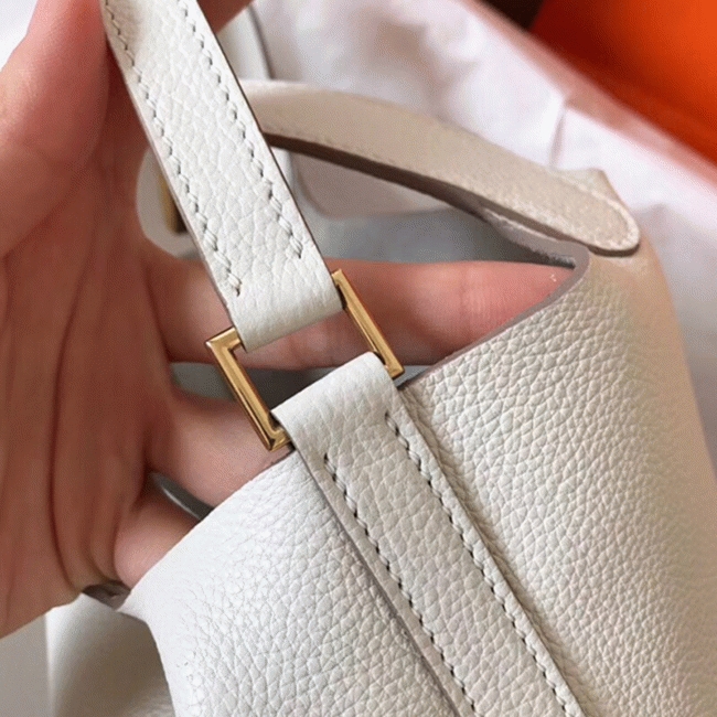 White luxury replica Hermes Picotin Lock 18cm handbag