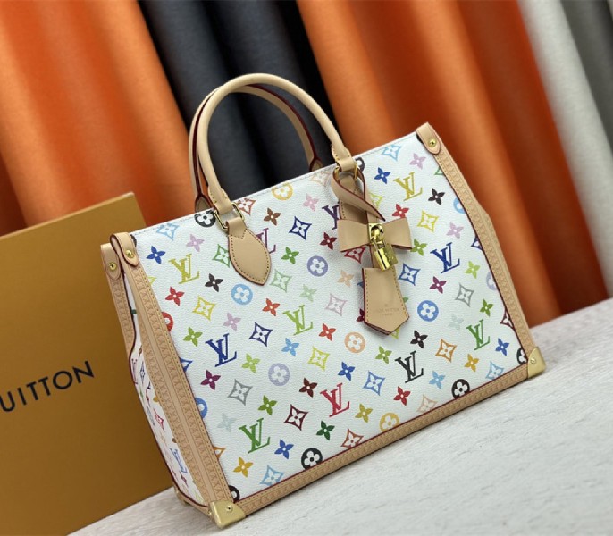 Louis Vuitton X TM Multicolored Onthego MM In White