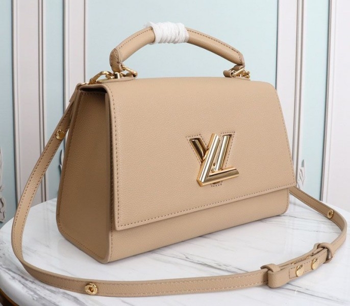 Louis Vuitton Twist One Handle MM Handbag In Beige