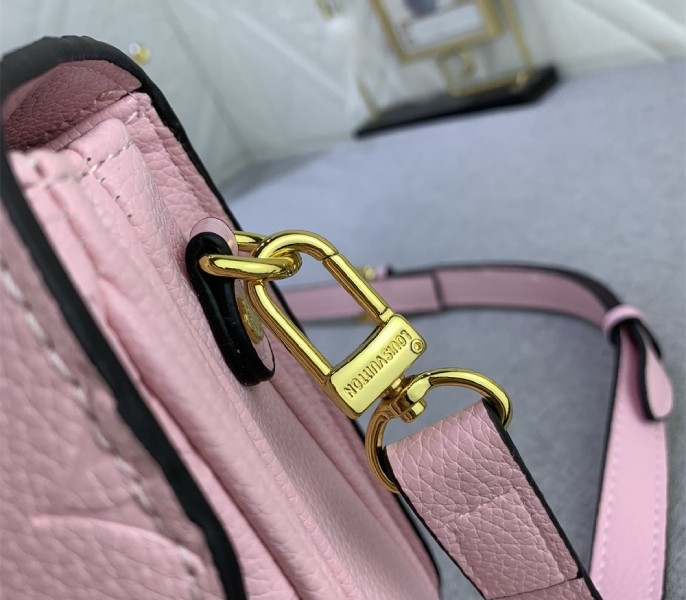 LV Monogram Empreinte Leather Metis In Light Hot Pink