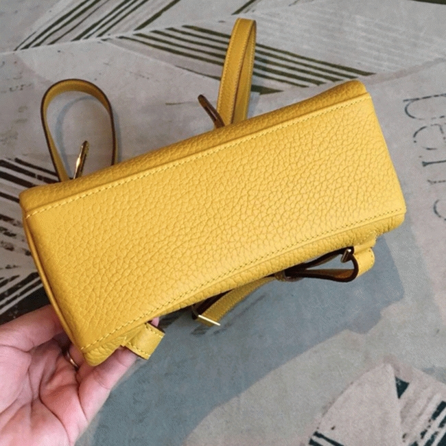 Yellow Clemence Fake Hermes Kelly Ado PM Backpack