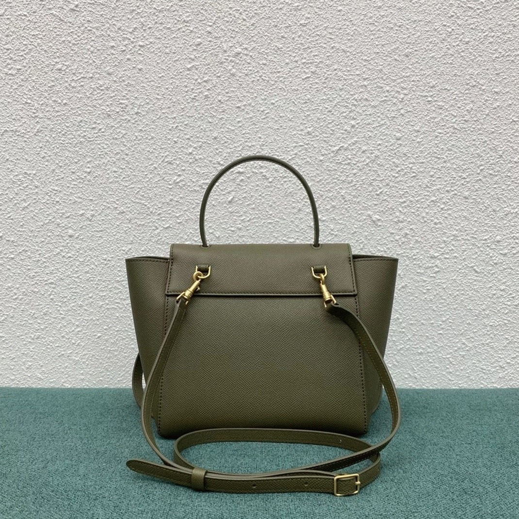 Celine Belt Nano Bag Fake in Army Green