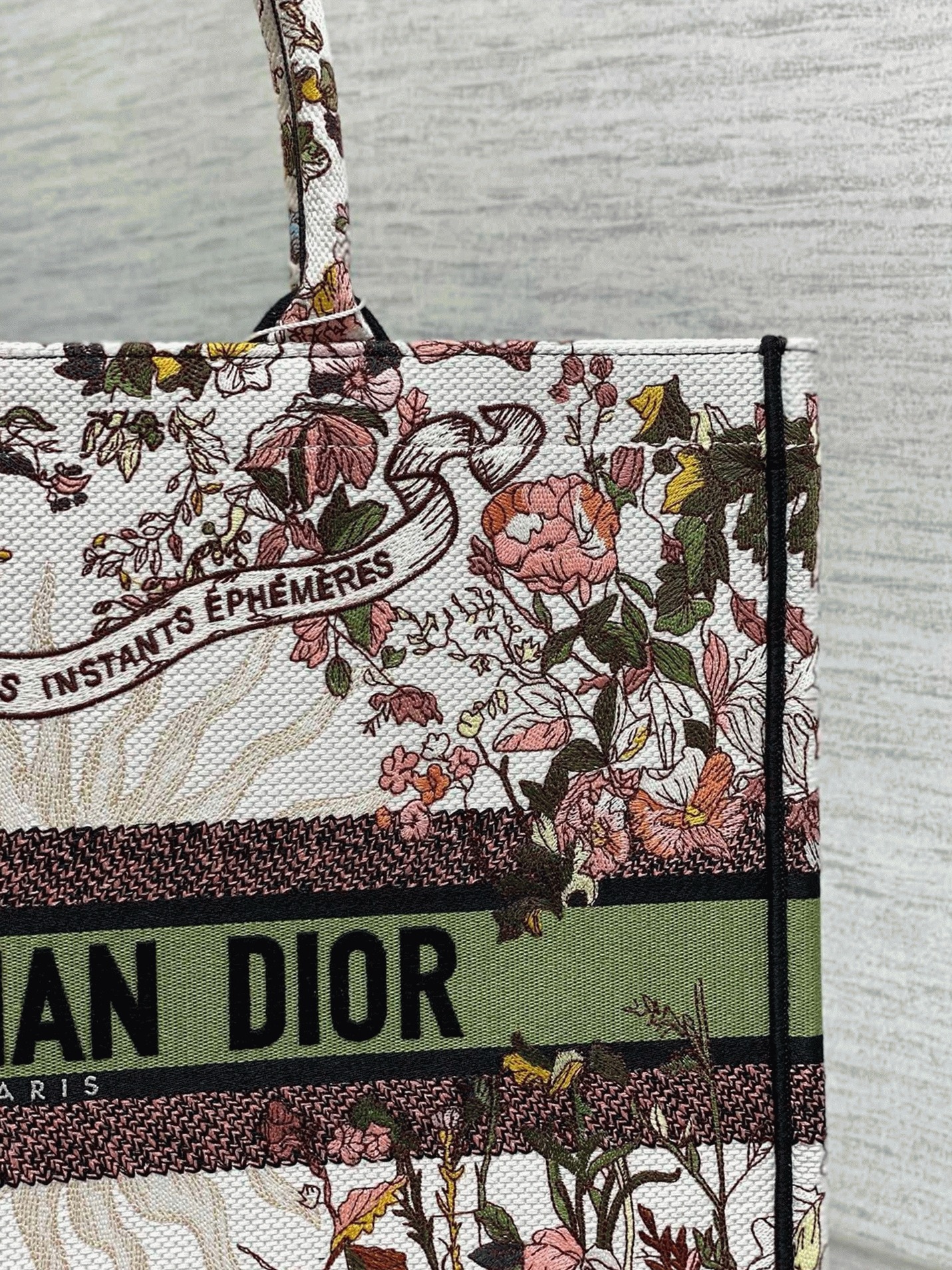 Dior Large Book Tote Bag Knockoff in Dior 4 Saisons Automne Soleil Embroidery