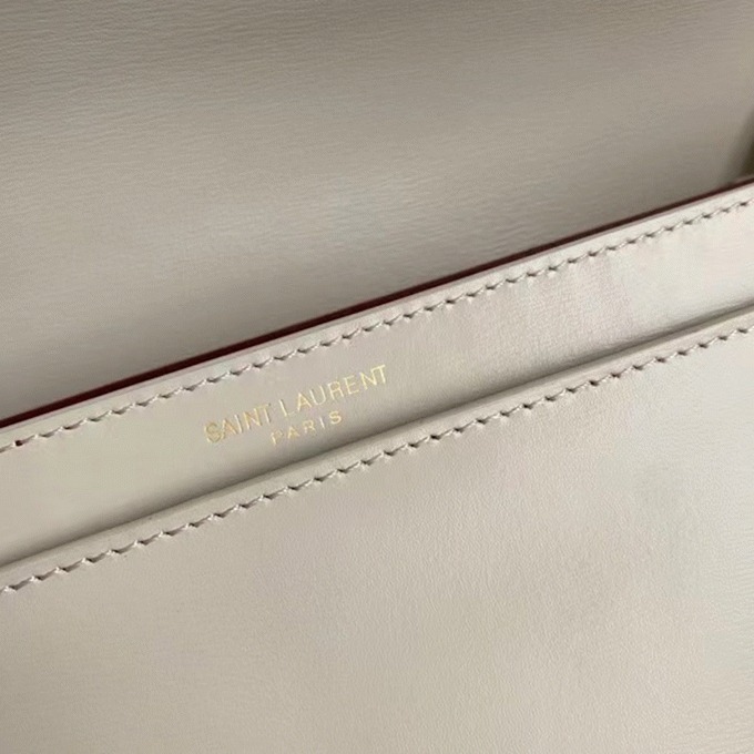 Fake Saint Laurent Cassandra Medium Chain Bag White