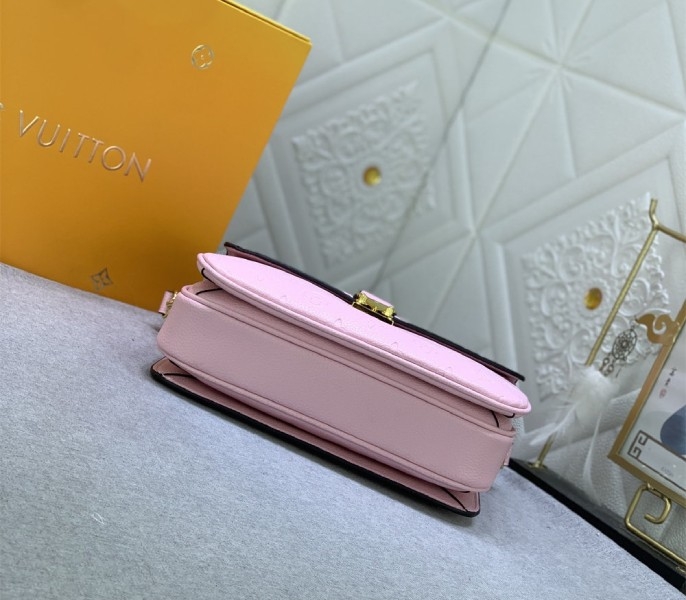 LV Monogram Empreinte Leather Metis In Light Hot Pink