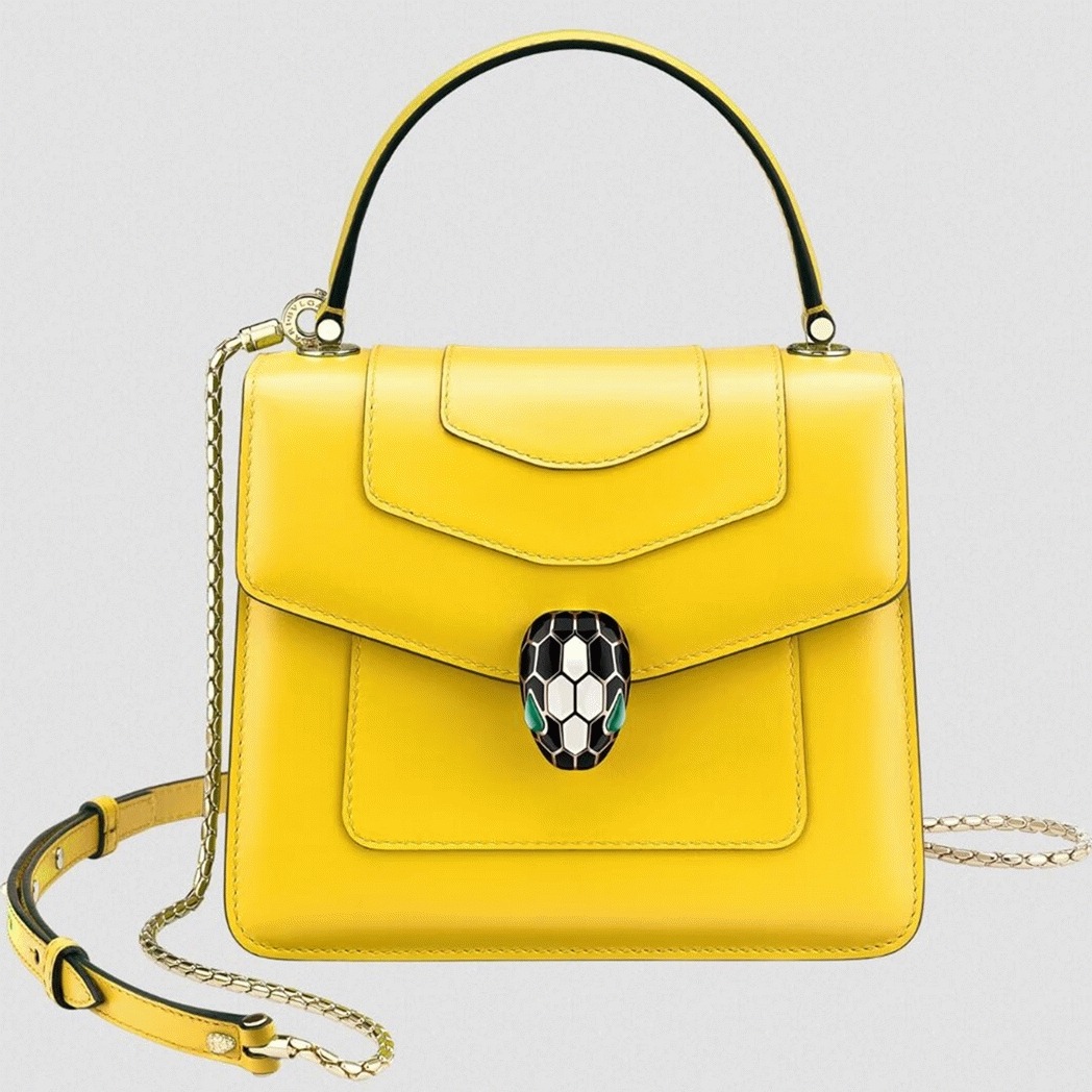 Fake Bvlgari Serpenti Forever Small Bag Yellow Calfskin