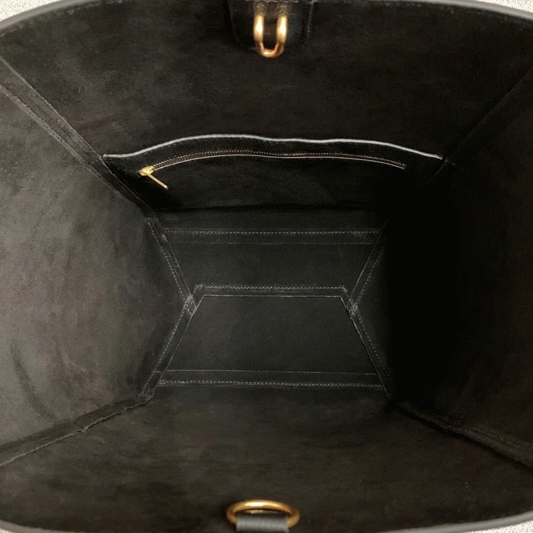 Top Quality Replica Celine Sangle Bucket Bag In Black Grained Calfskin