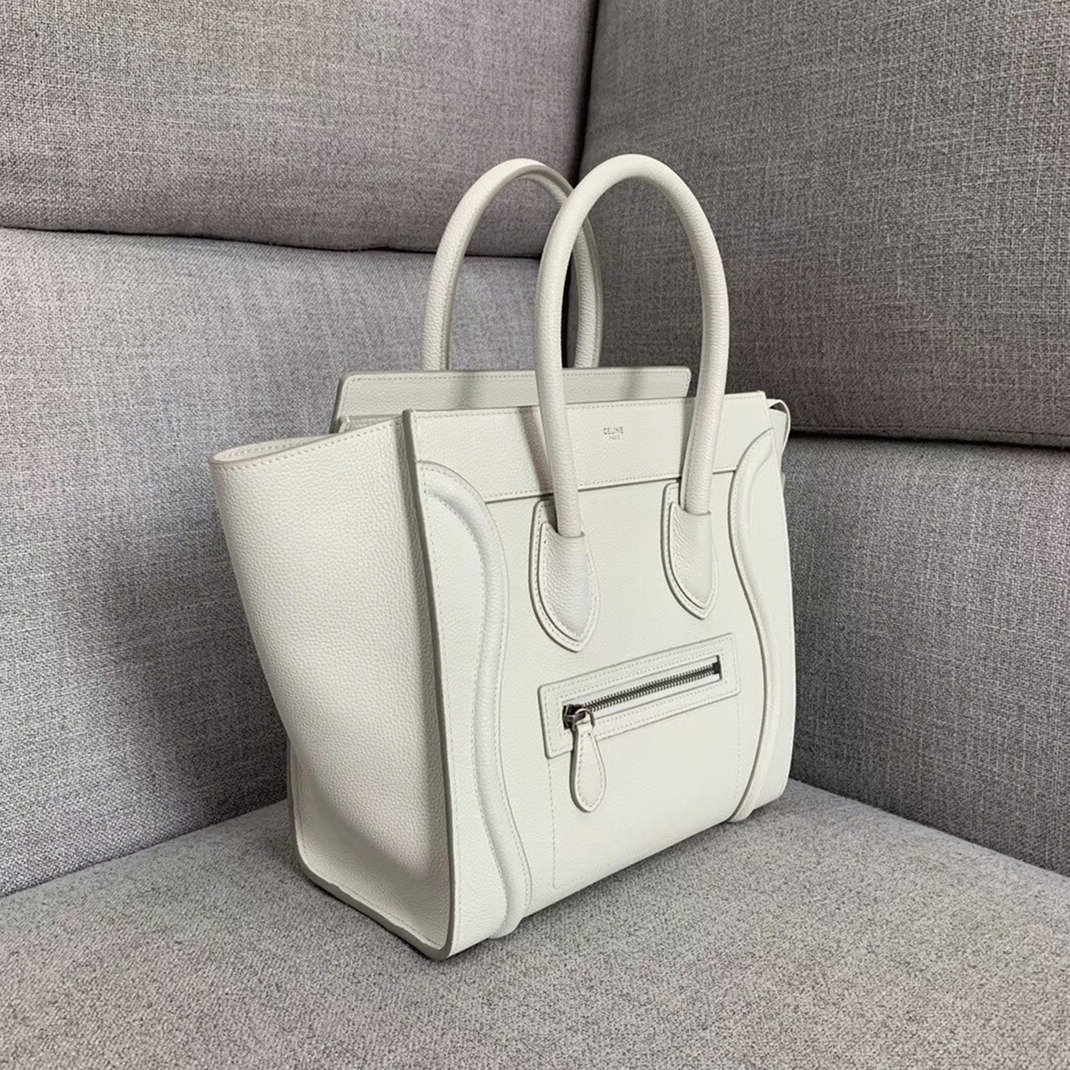 Celine Micro Luggage Tote Bag Fake in White