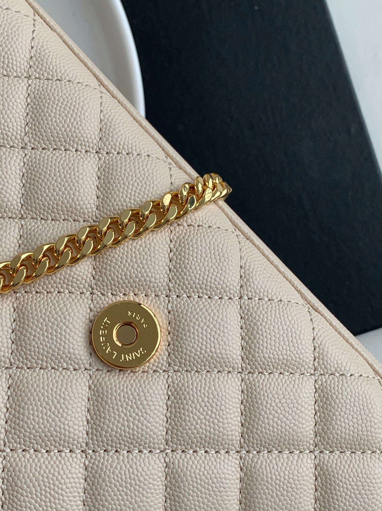 Fake Saint Laurent Envelope Small Bag White