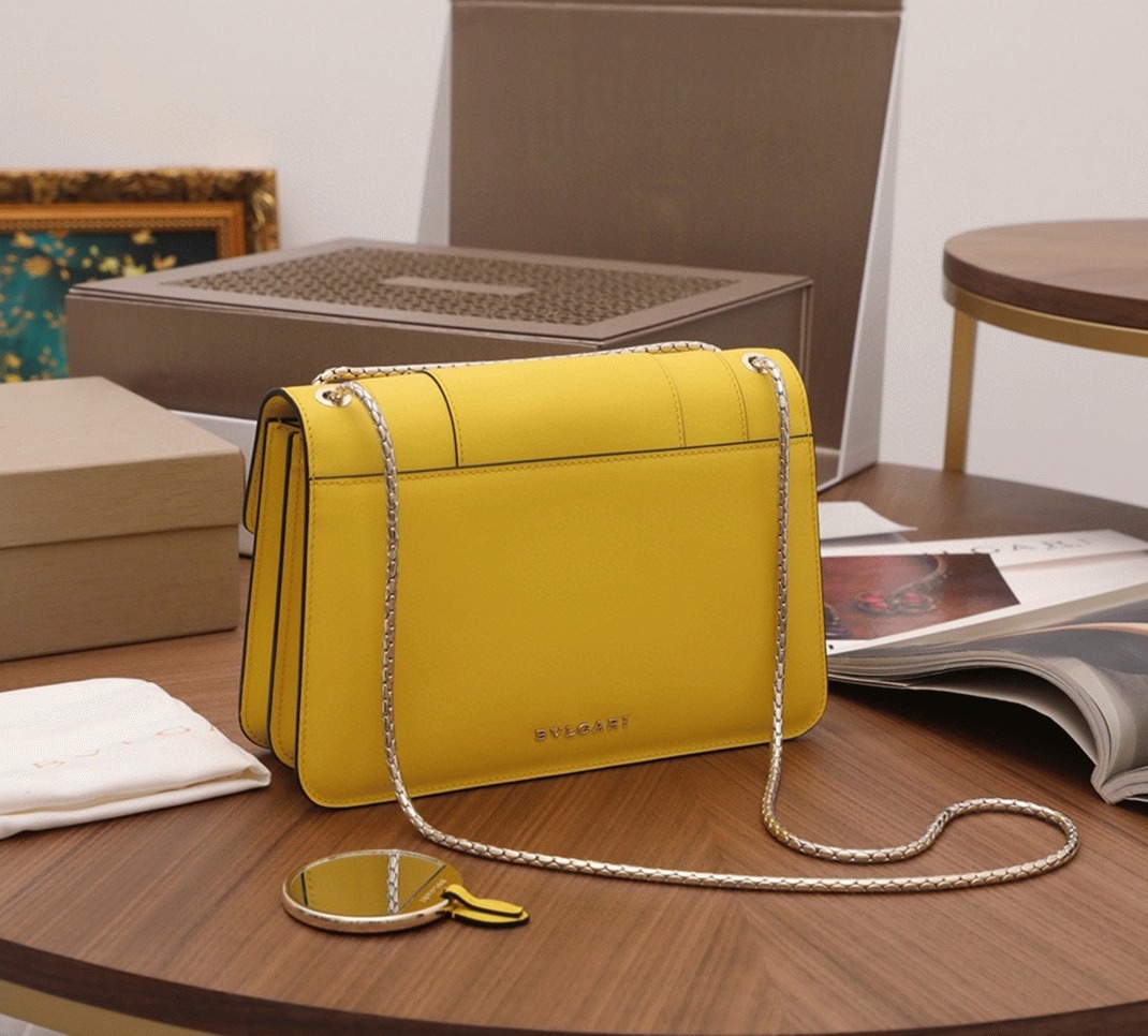 Replica Bvlgari Serpenti Forever Medium Shoulder Bag Yellow Calfskin