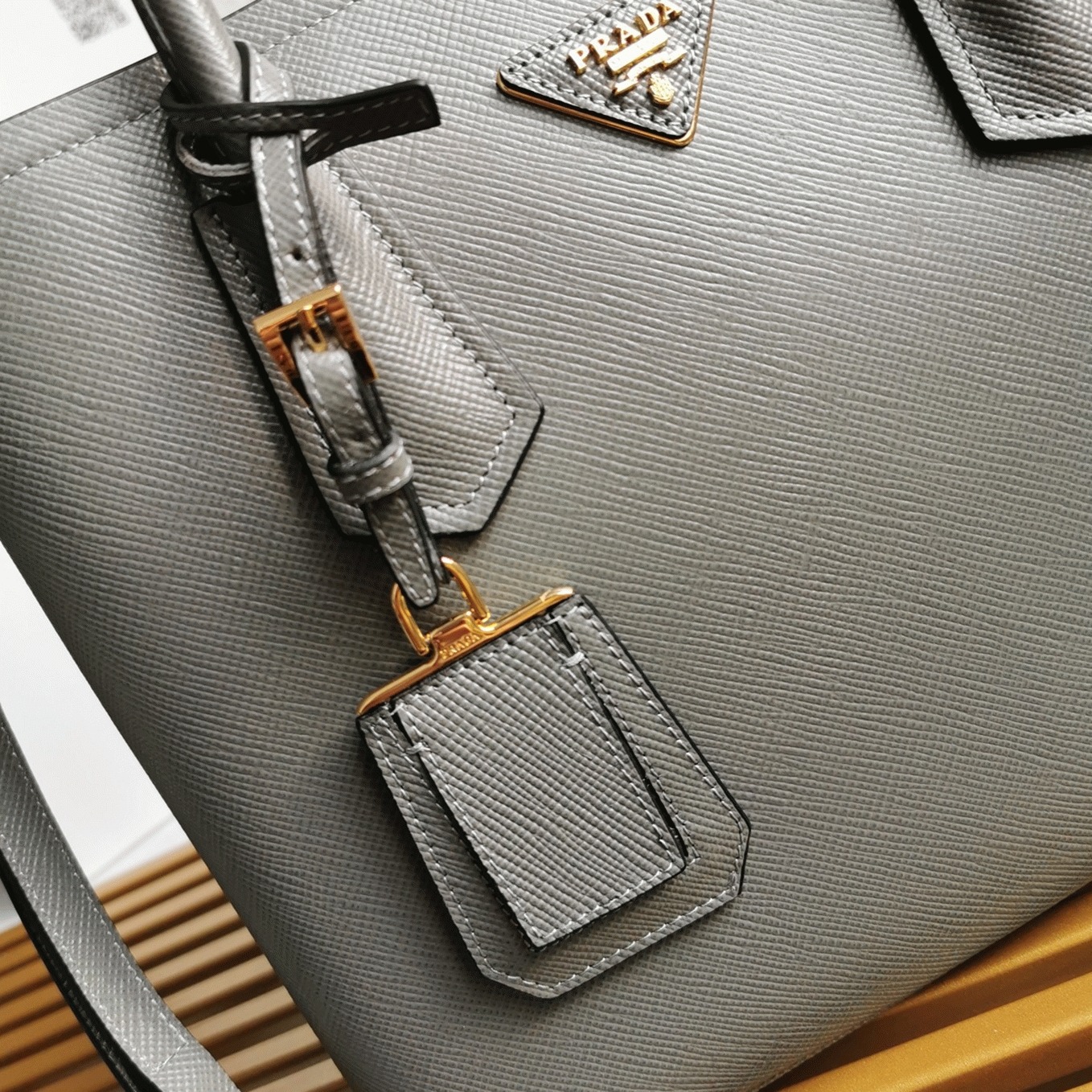Grey Prada Double Medium Tote Bag Replica