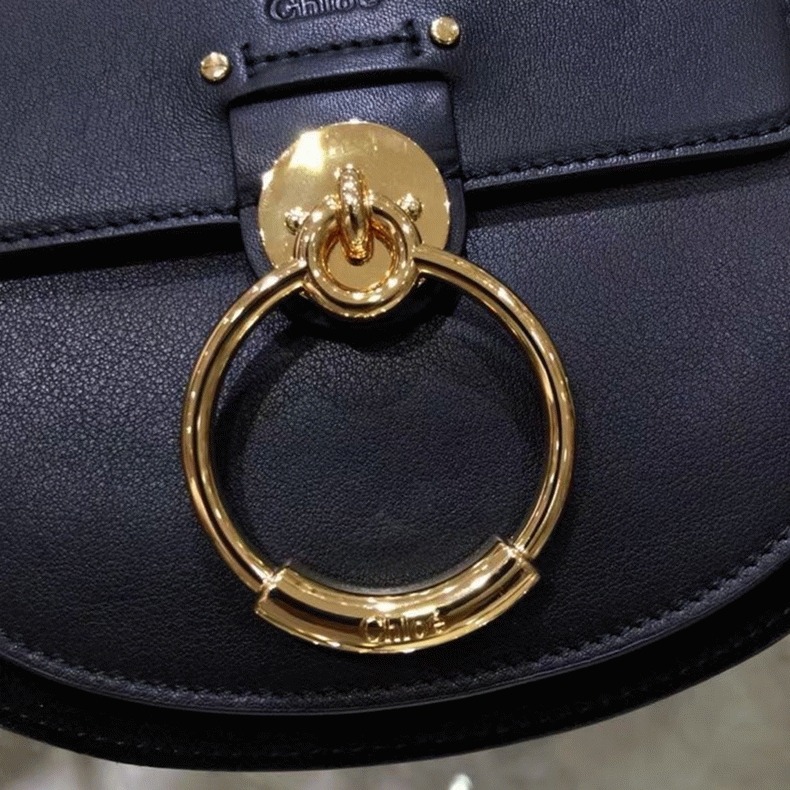 Top Quality Knockoff Chloe Small Tess Shoulder Bag In Black Calfskin