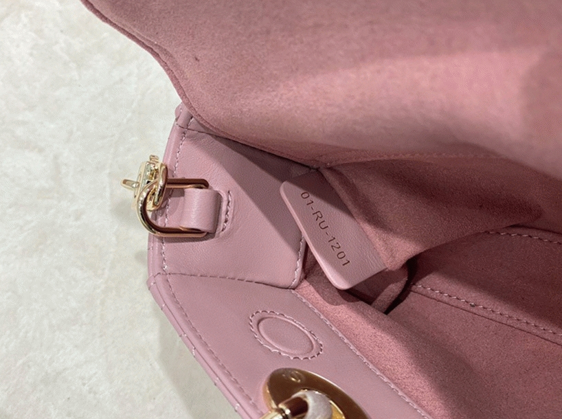 Dior Lady D-Joy Small Bag Fake in Peony Pink