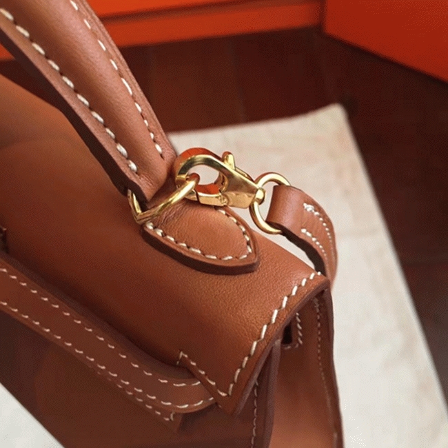 Gold Swift Replica Hermes Kelly 20cm Premium Quality Bag