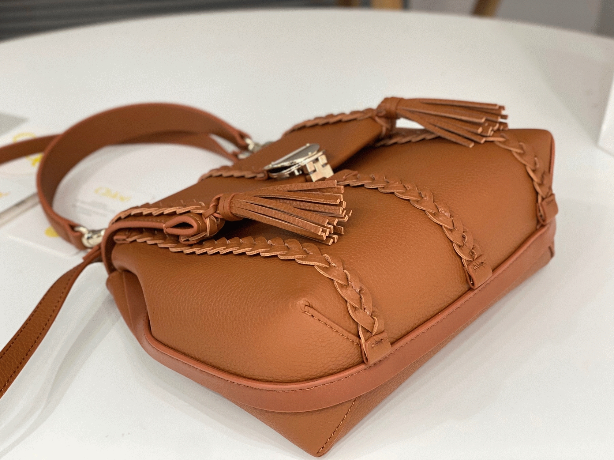 Top Quality Fake Chloe Penelope Small Shoulder Bag in Brown Grained Calfskin
