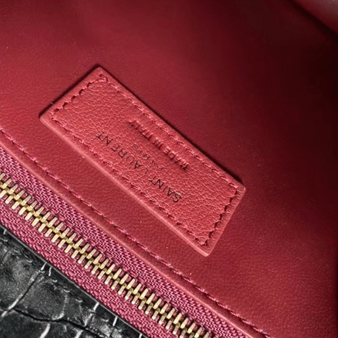Fake Saint Laurent Cassandra Medium Bag Black Crocodile