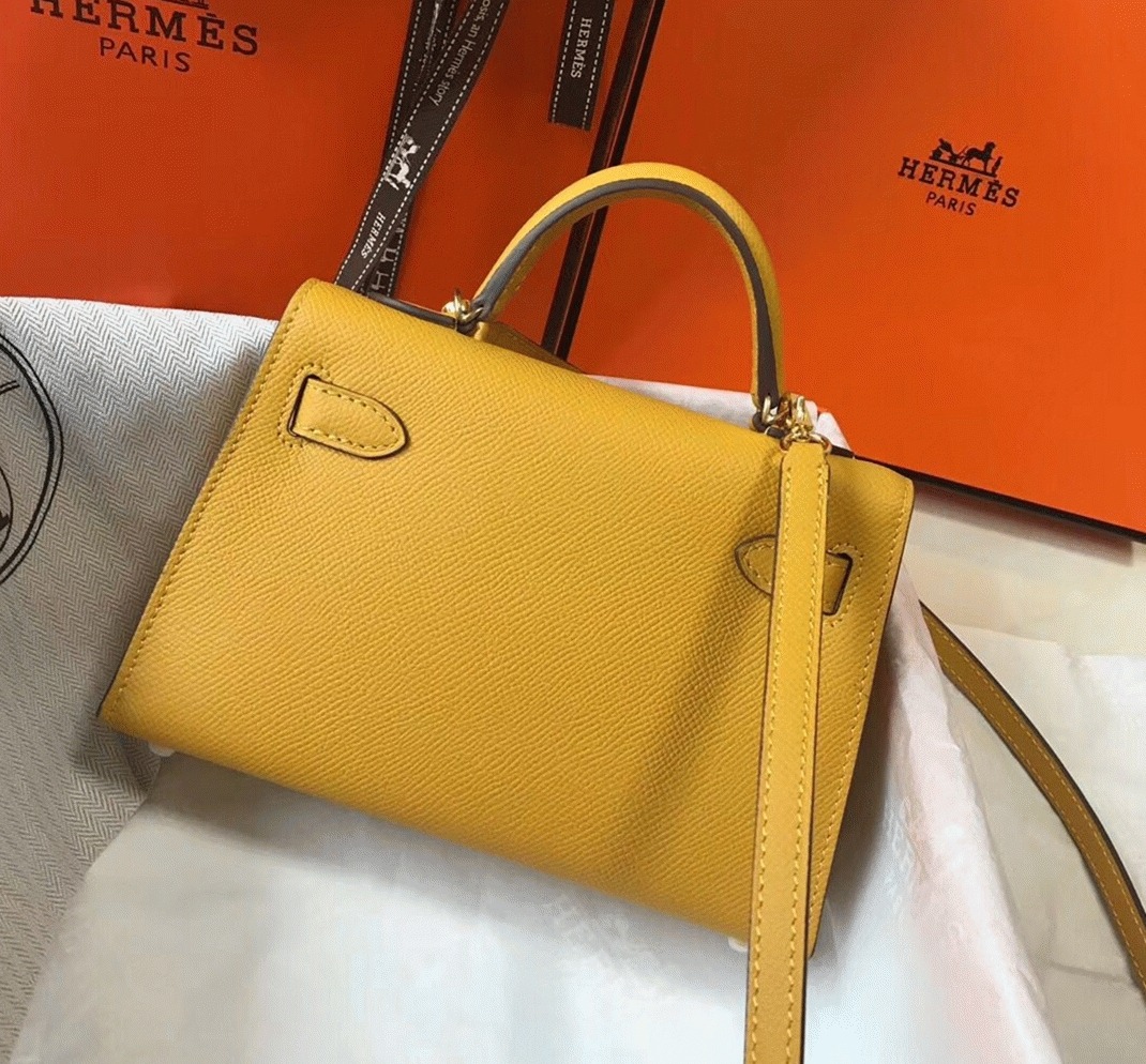 Hermes Kelly Mini II Bag Replica in Yellow