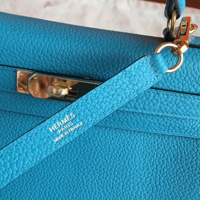 Turquoise Clemence Imitation Hermes Kelly Retourne 28cm Colorful Bag