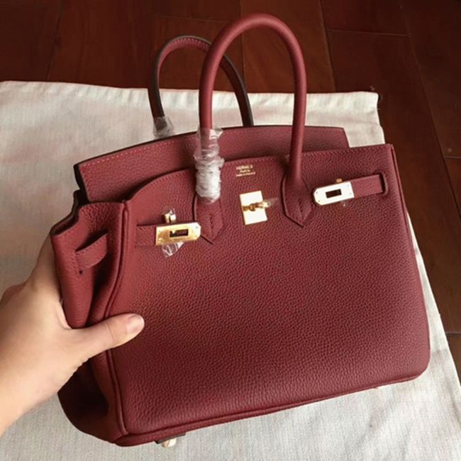 Bordeaux Hermes Birkin 25cm Faux Quality Replica