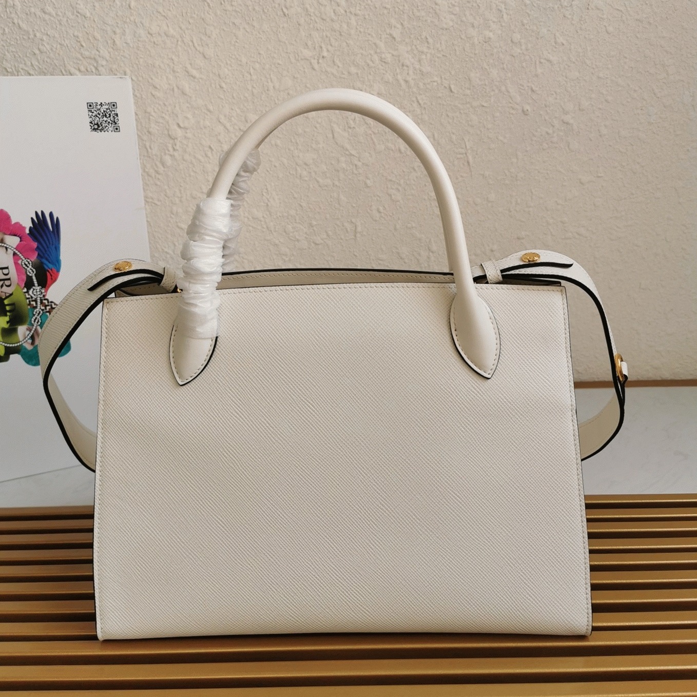 Prada Monochrome Medium Bag Fake in White