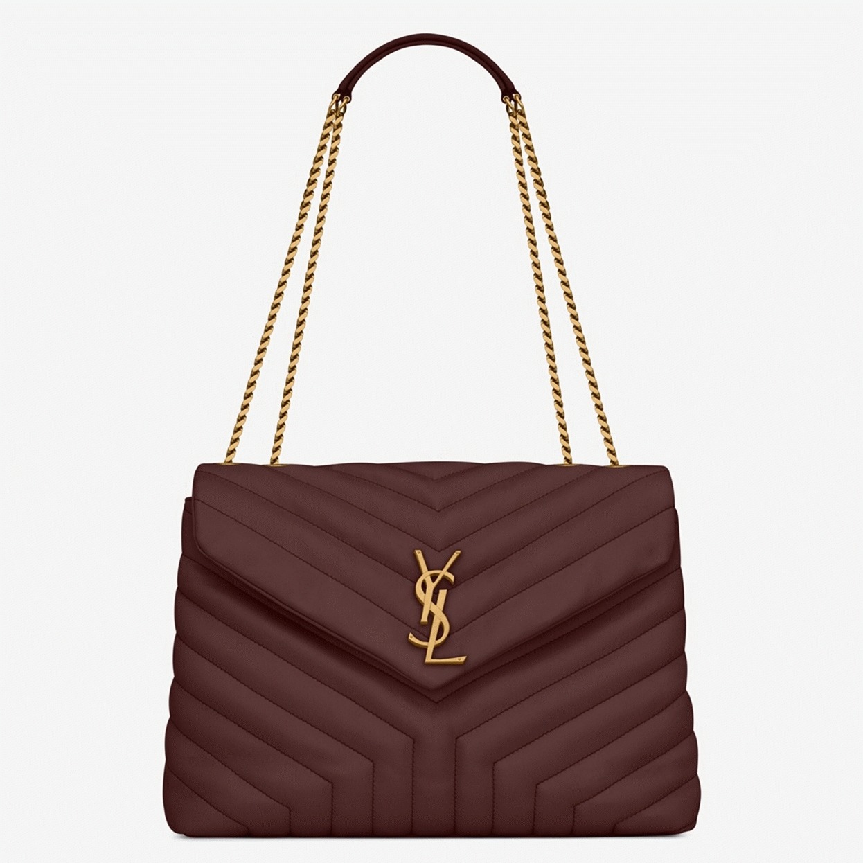 Fake Designer Saint Laurent LouLou Medium Chain Bag Burgundy