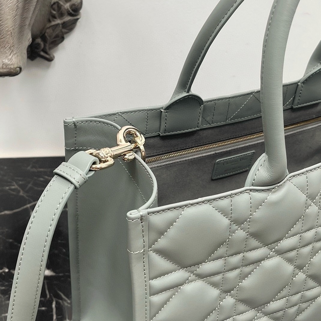 Dior Medium Book Tote Bag Replica with Strap in Grey