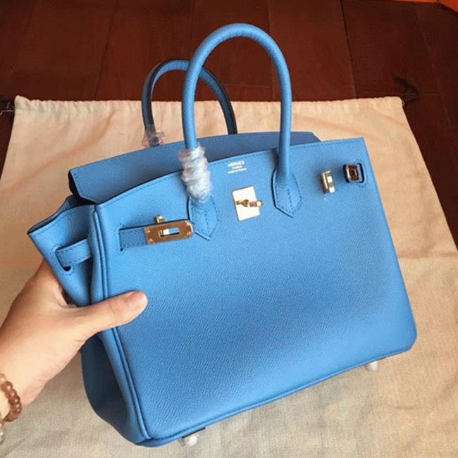 High-End Faux Blue Paradiso Hermes Birkin 25cm Purse