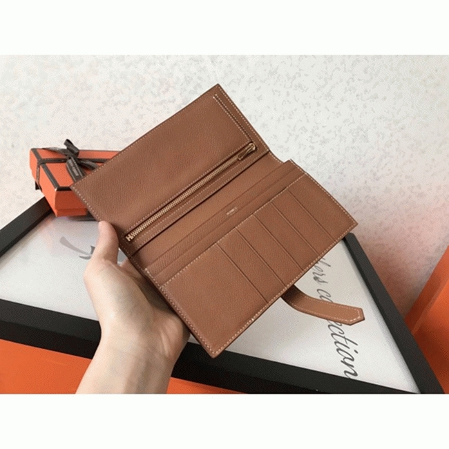 Brown Epsom Fake Hermes Bearn Wallet