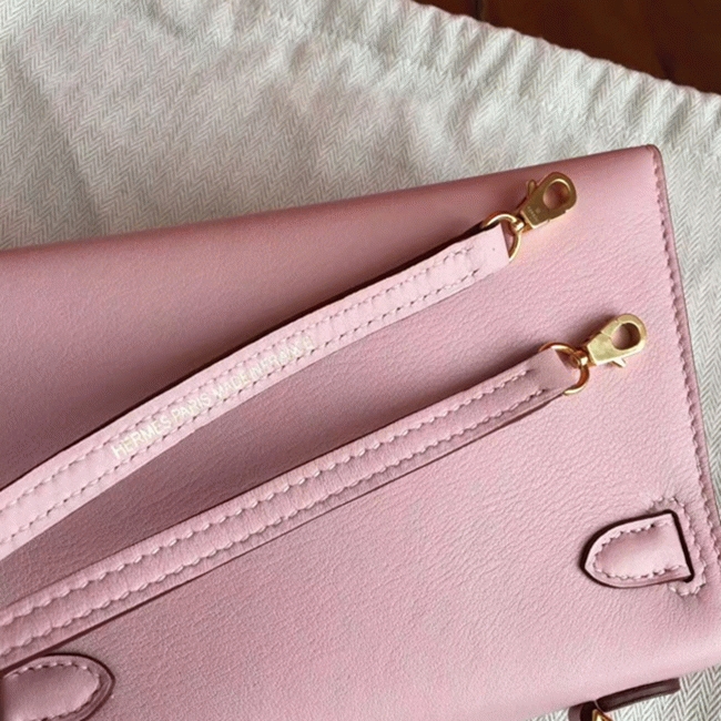 Dragee Swift Rose Imitation Hermes Kelly Mini II 20CM Purse