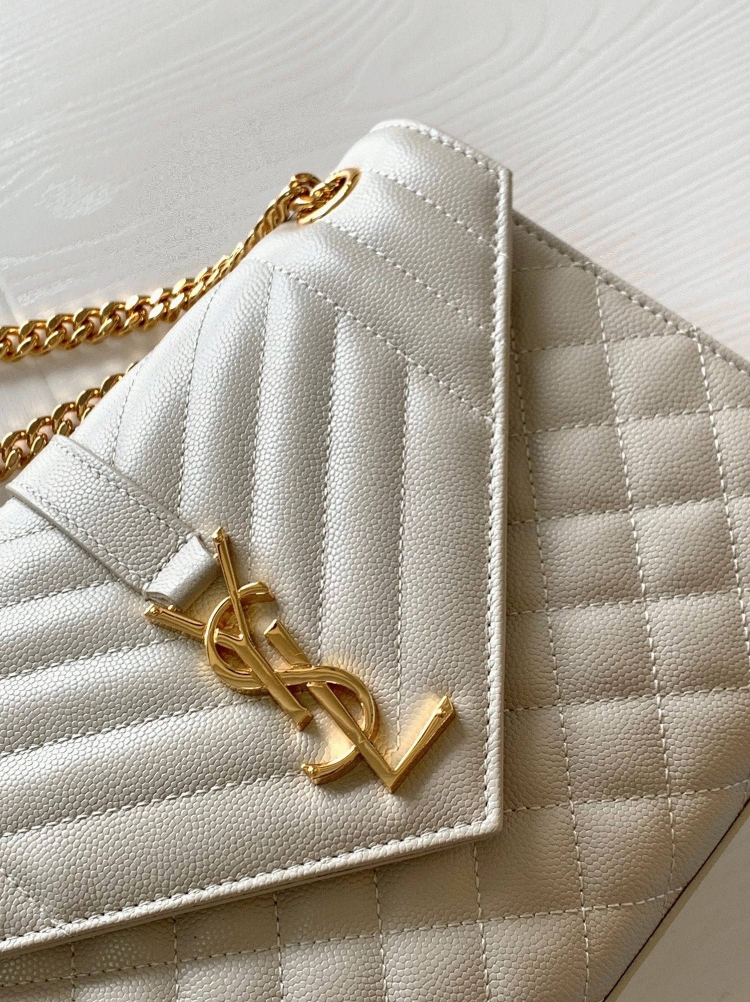 Replica Saint Laurent Envelope Medium Bag White