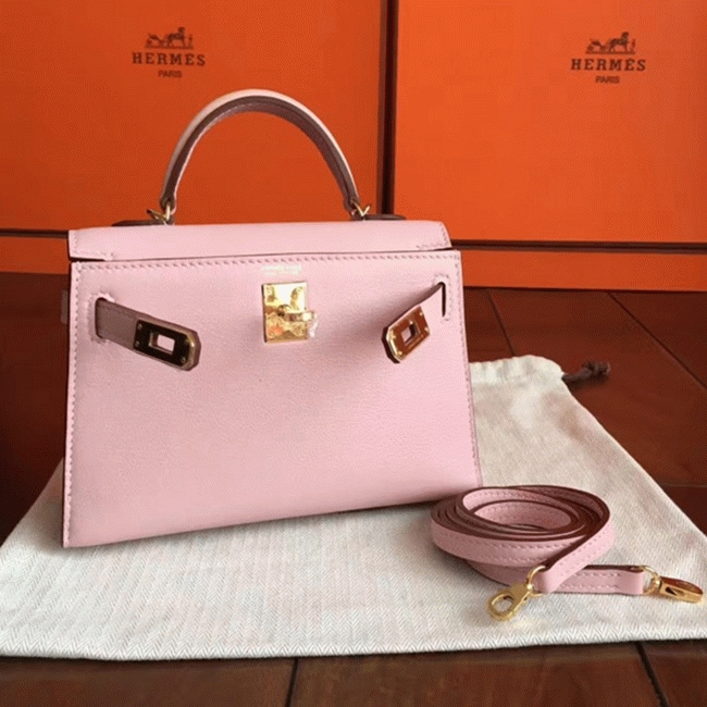 Dragee Swift Rose Imitation Hermes Kelly Mini II 20CM Purse