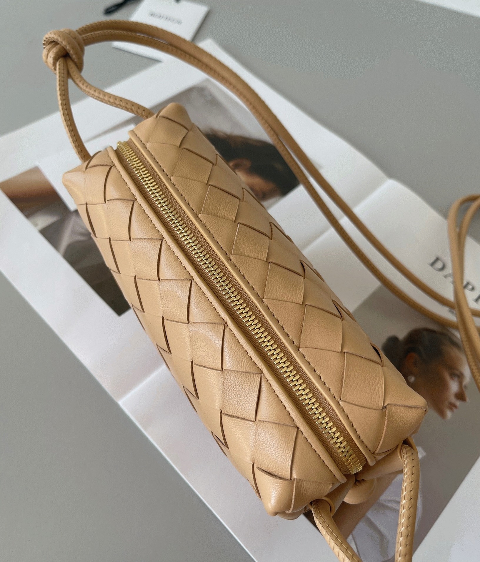 Fake Bottega Veneta Loop Mini Bag Almond