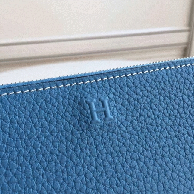 Blue Jean Fake Designer Hermes Wallet Azap Zipped