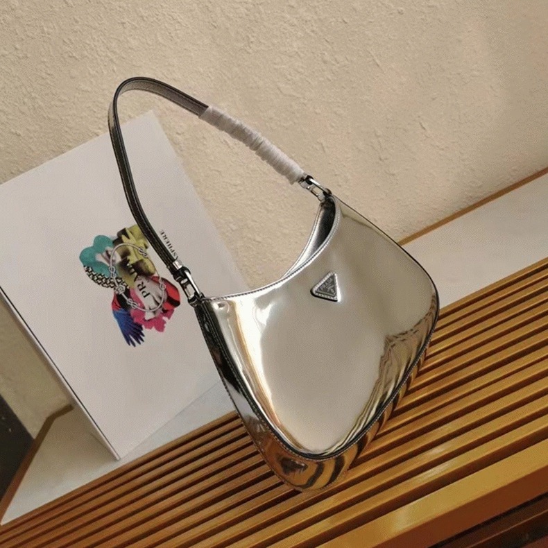 Silver Prada Cleo Small Bag Fake