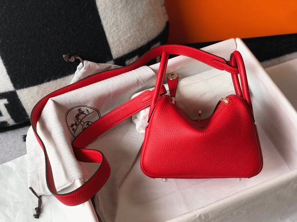 Fake designer Hermes Lindy Mini handbag in red