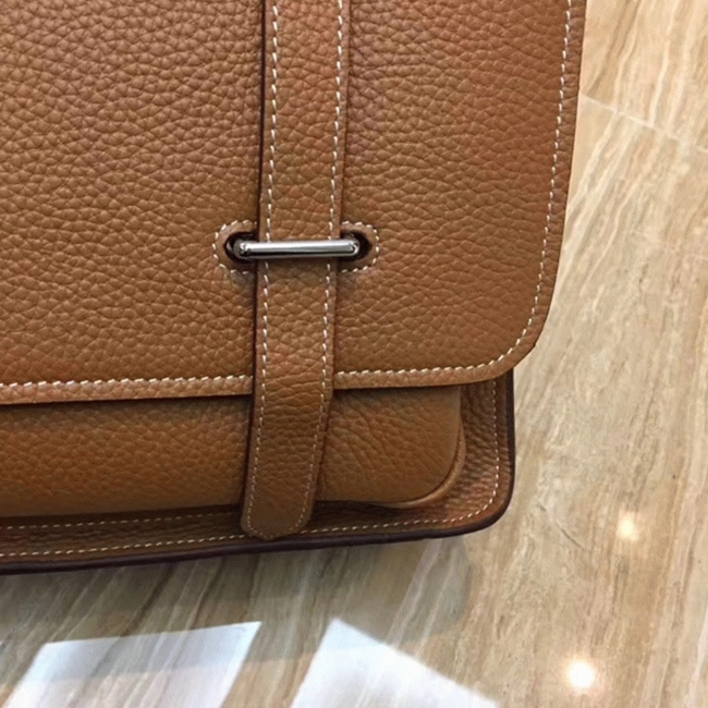 Brown Fake Designer Hermes Steve Messenger Bag