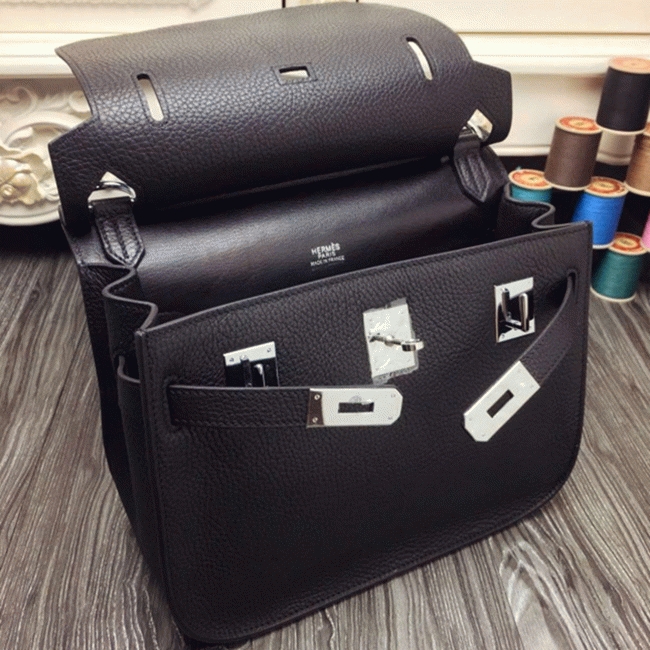 Black knockoff Hermes Jypsiere 34cm handbag