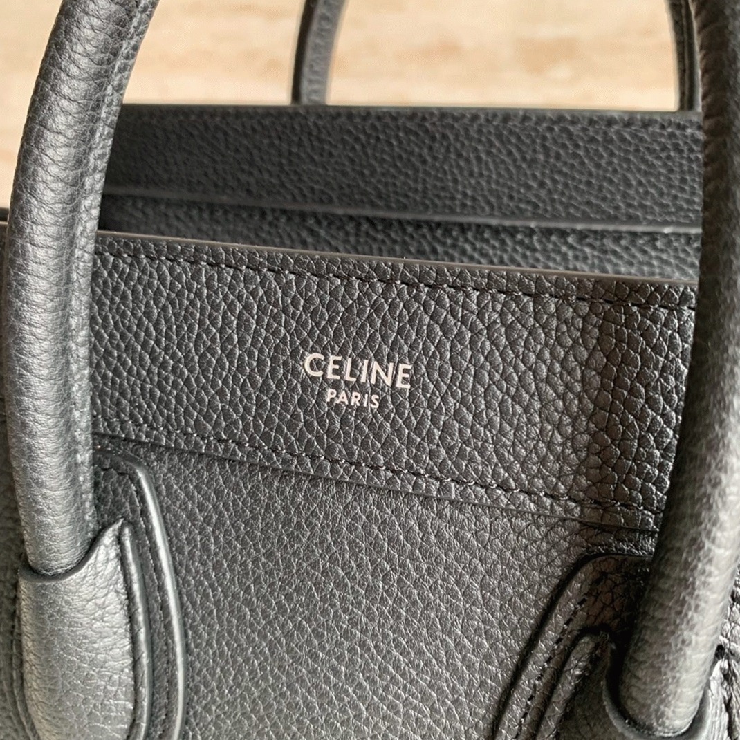 Celine Nano Luggage Tote Bag Replica in Black