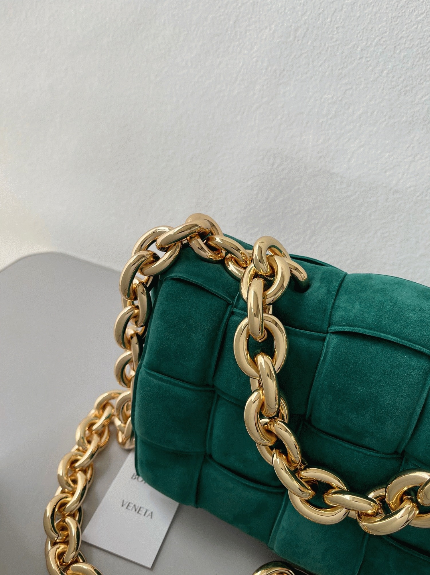 Top Quality Fake Bottega Veneta Chain Cassette Bag In Green