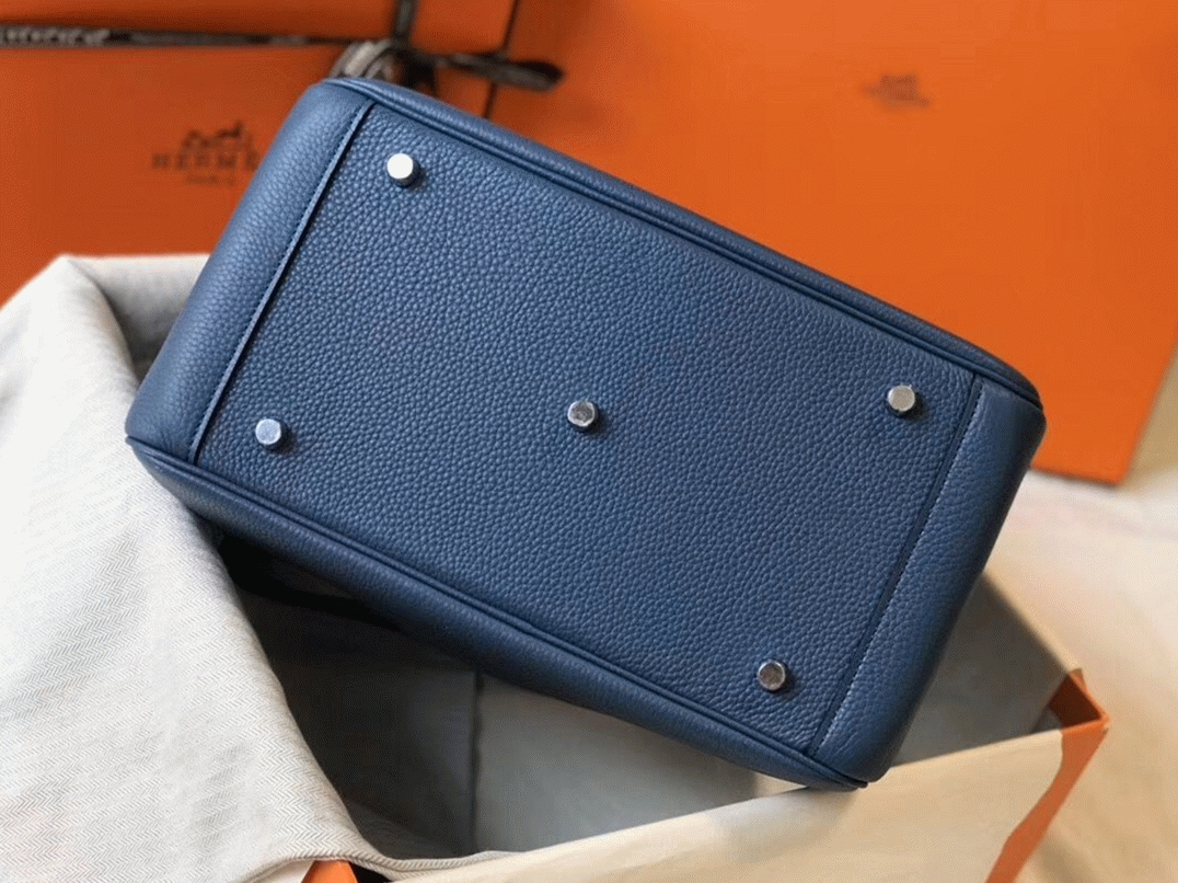 Copy Hermes Lindy 30cm bag in blue agate shade