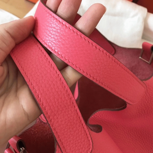 Rose lipstick cheap replica Hermes Picotin Lock 18cm handbag