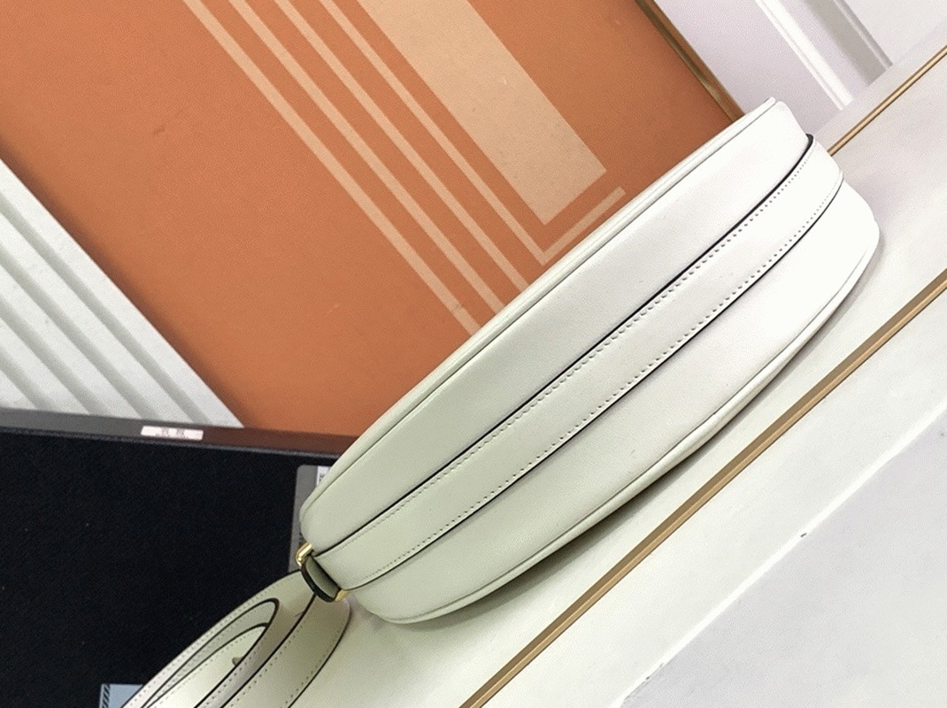 White Prada Arque Shoulder Bag Knockoff